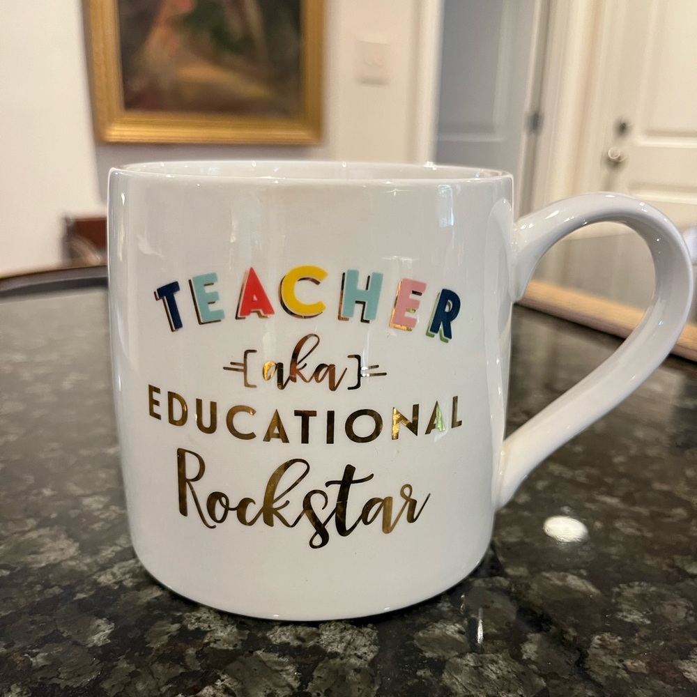 Educational Rockstar Teacher Mug  Teacher Gift 🎁 Coffee Tea Pencil Holder